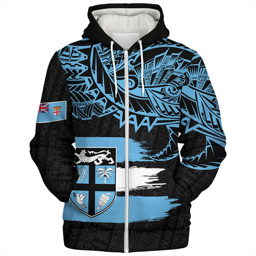 Fiji Sherpa Hoodie Tribal Melanesia Grunge Flag