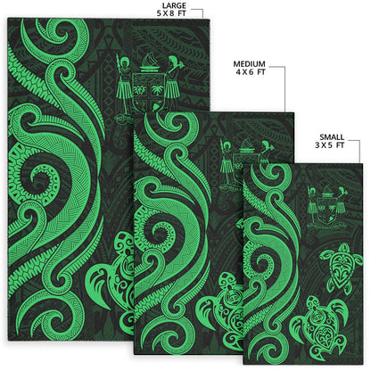 Fiji Area Rug - Green Tentacle Turtle Crest