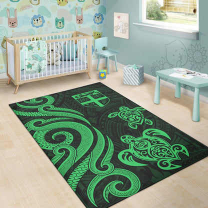Fiji Area Rug - Green Tentacle Turtle