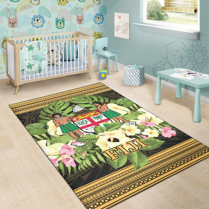 Fiji Area Rug - Polynesian Gold Patterns Collection
