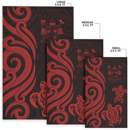 Fiji Area Rug - Red Tentacle Turtle Crest