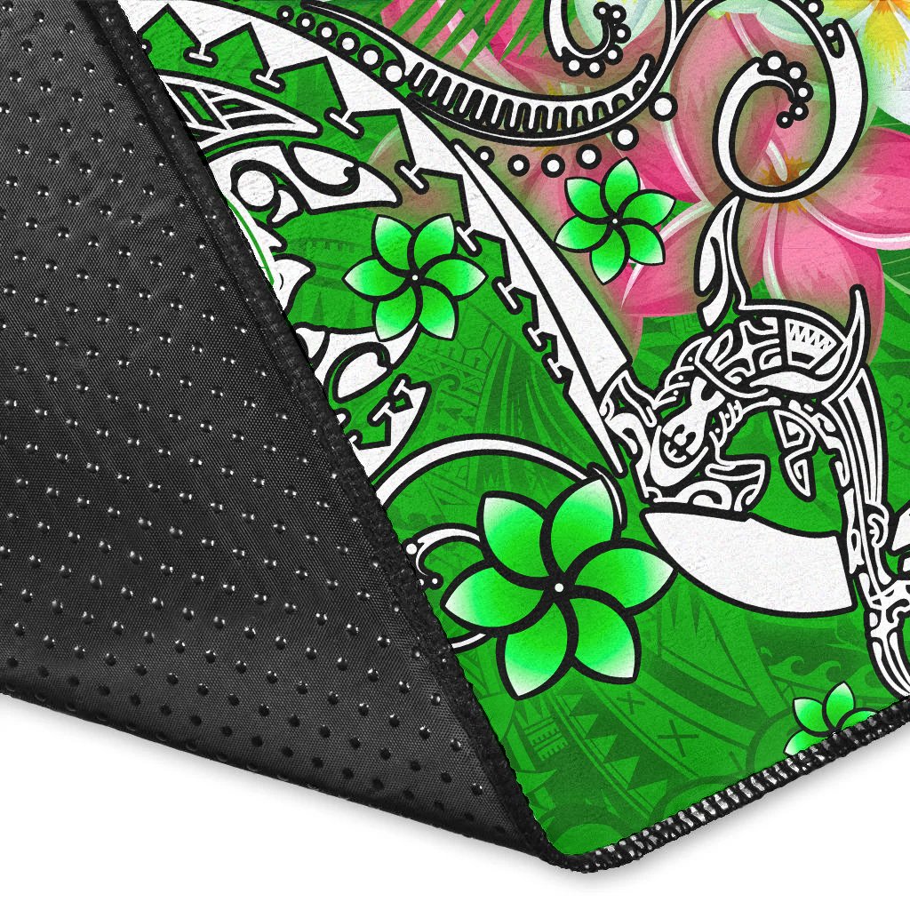 Fiji Area Rug - Turtle Plumeria (Green)