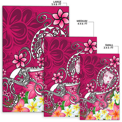 Fiji Area Rug - Turtle Plumeria (Pink)