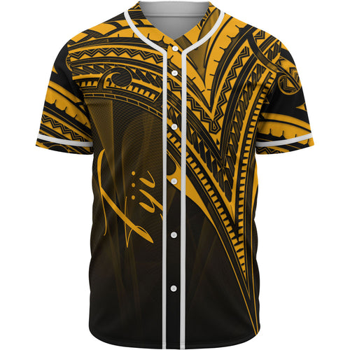 Fiji Baseball Shirt - Gold Color Cross Style