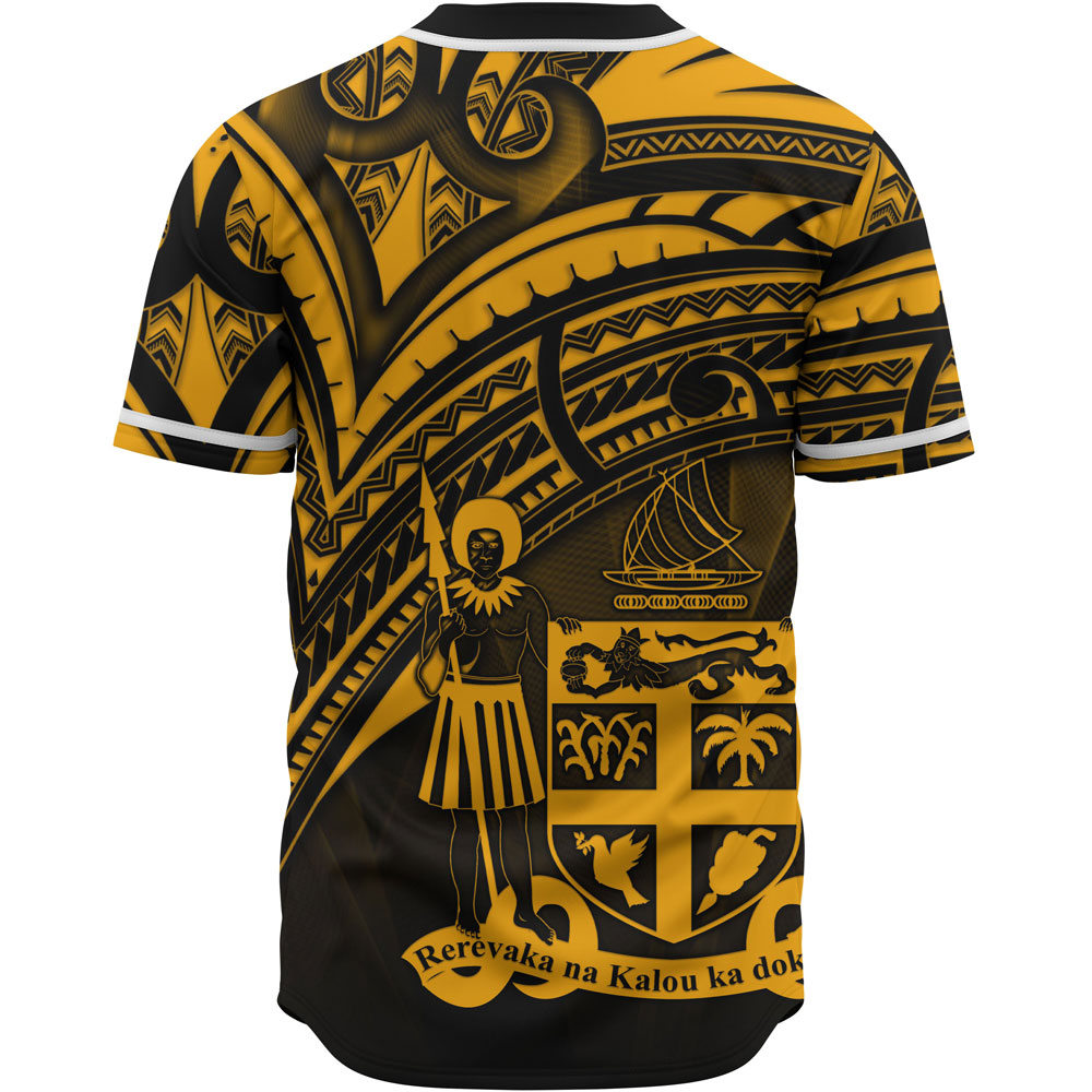 Fiji Baseball Shirt - Gold Color Cross Style