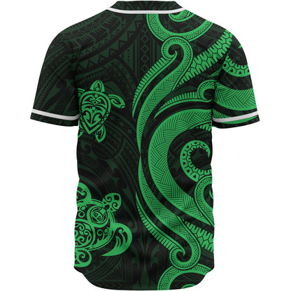 Fiji Baseball Shirt - Green Tentacle Turtle Crest