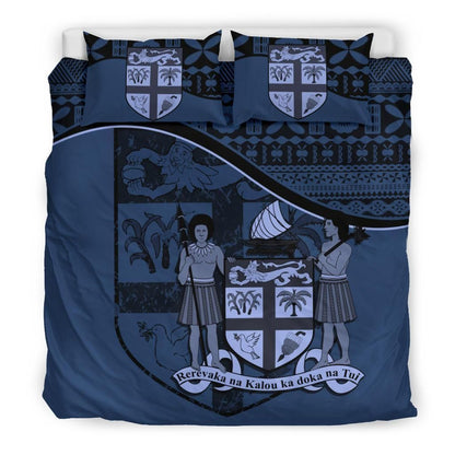Fiji Duvet Cover Set - Fiji Flag & Coat Of Arms Blue