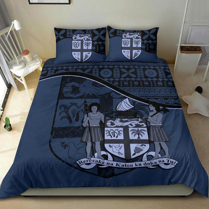 Fiji Duvet Cover Set - Fiji Flag & Coat Of Arms Blue