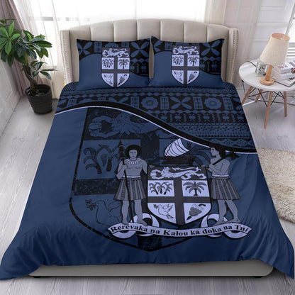 Fiji Duvet Cover Set - Fiji Flag & Coat Of Arms Blue