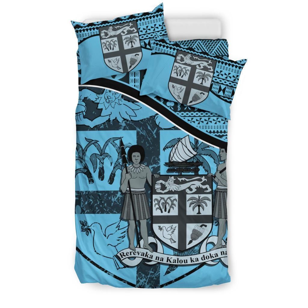 Fiji Duvet Cover Set - Fiji Flag & Coat Of Arms Blue