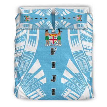 Fiji Duvet Cover Set - Polynesian Tattoo Flag