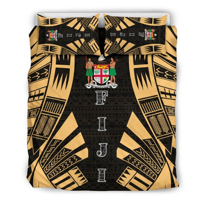 Fiji Duvet Cover Set - Polynesian Tattoo Gold