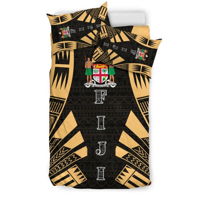 Fiji Duvet Cover Set - Polynesian Tattoo Gold