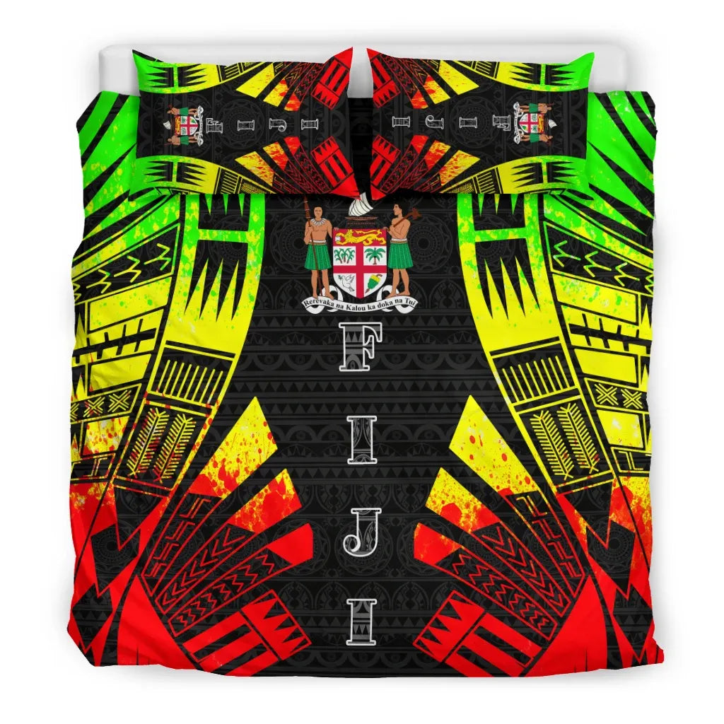 Fiji Duvet Cover Set - Polynesian Tattoo Reggae
