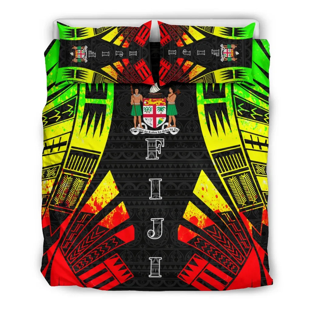 Fiji Duvet Cover Set - Polynesian Tattoo Reggae