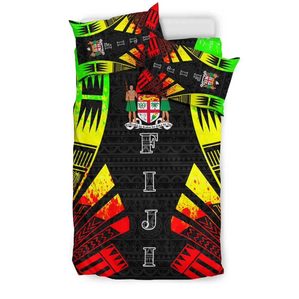Fiji Duvet Cover Set - Polynesian Tattoo Reggae