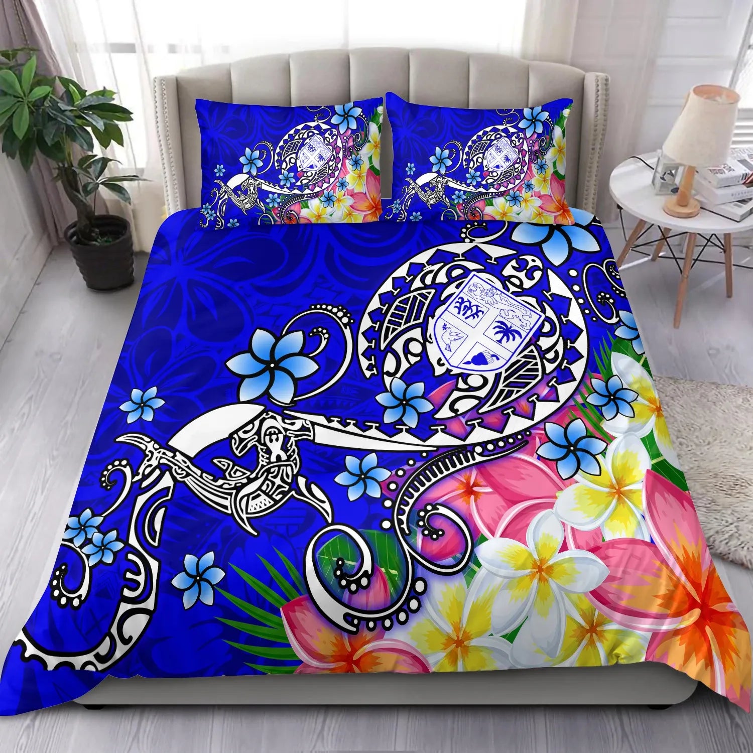 Fiji Bedding Set - Turtle Plumeria (Blue)