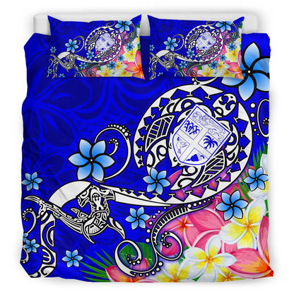 Fiji Bedding Set - Turtle Plumeria (Blue)