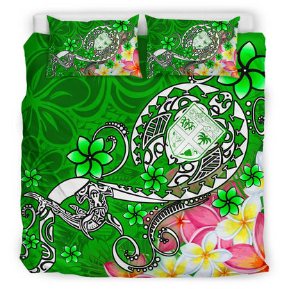 Fiji Bedding Set - Turtle Plumeria (Green)