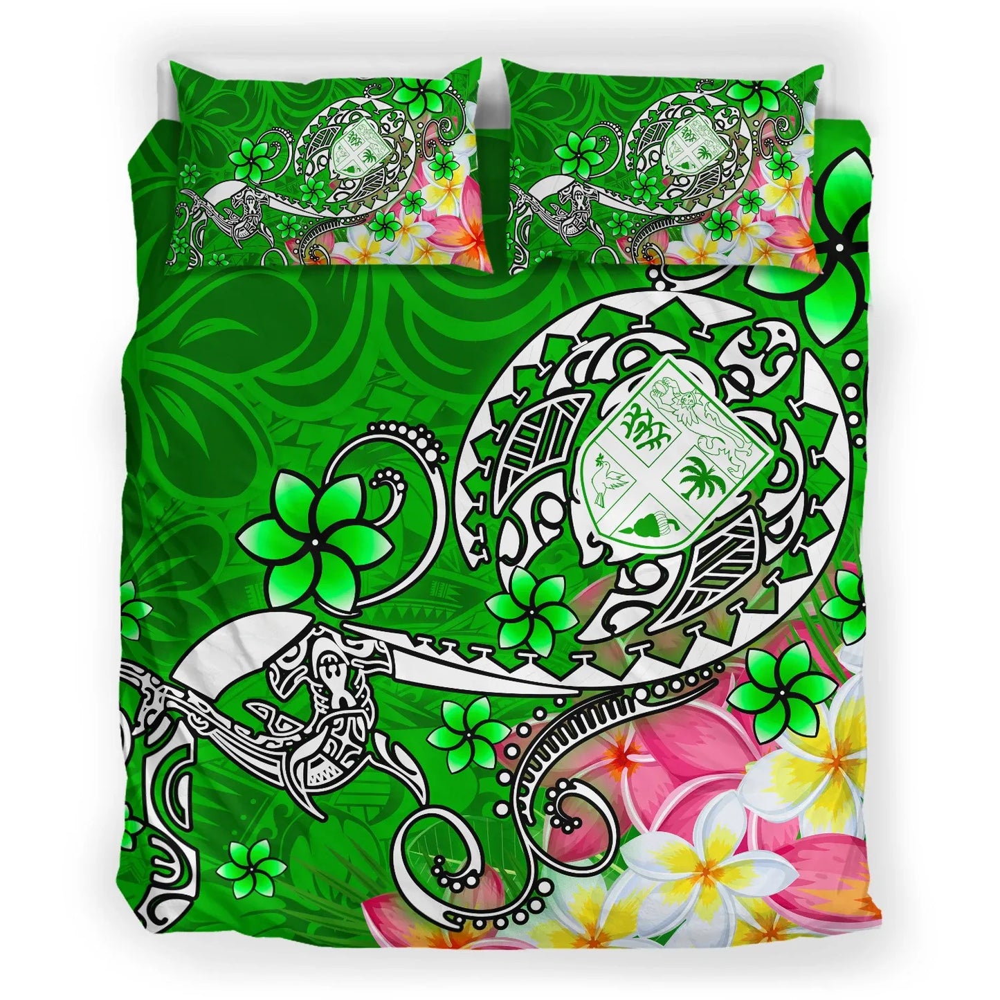 Fiji Bedding Set - Turtle Plumeria (Green)