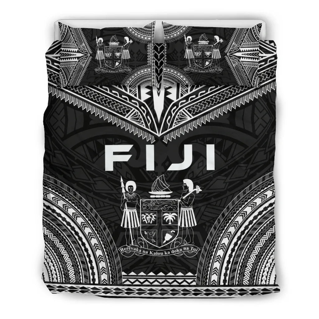Fiji Polynesian Chief Duvet Cover Set - Black Version