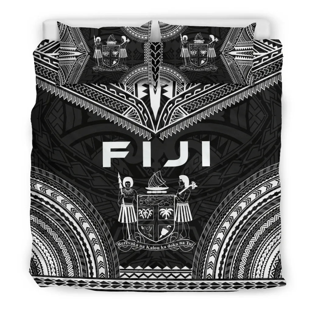 Fiji Polynesian Chief Duvet Cover Set - Black Version