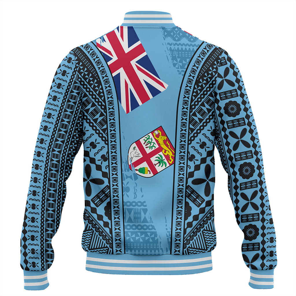 Fiji Baseball Jacket Bula Pattern Style Flag