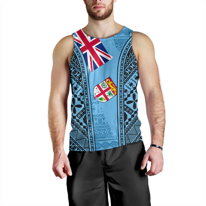 Fiji Tank Top Bula Pattern Style Flag