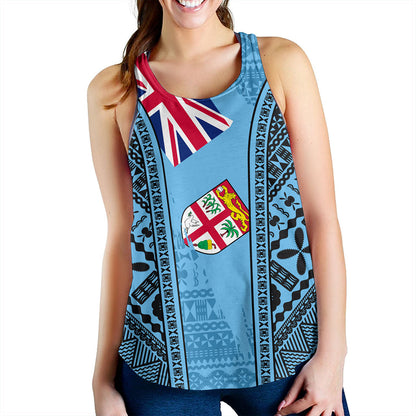 Fiji Women Tank Bula Pattern Style Flag