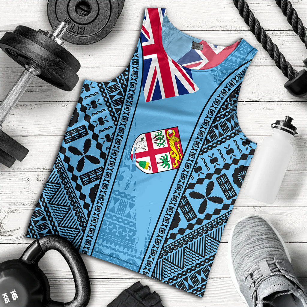 Fiji Tank Top Bula Pattern Style Flag