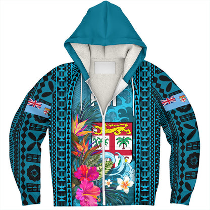 Fiji Sherpa Hoodie Bula Island Wave Tropical