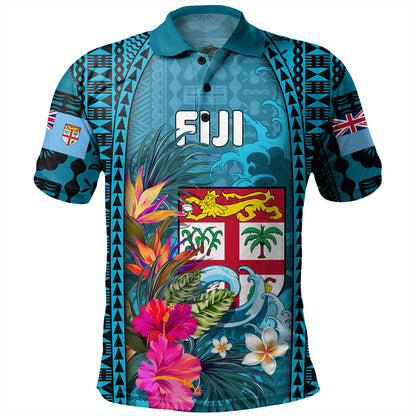 Fiji Polo Shirt Bula Island Wave Tropical
