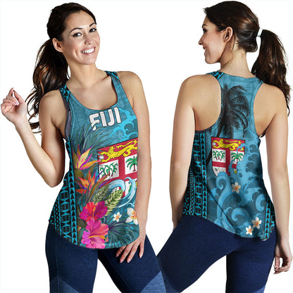 Fiji Women Tank Bula Island Wave Tropical