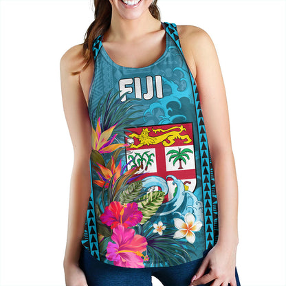 Fiji Women Tank Bula Island Wave Tropical