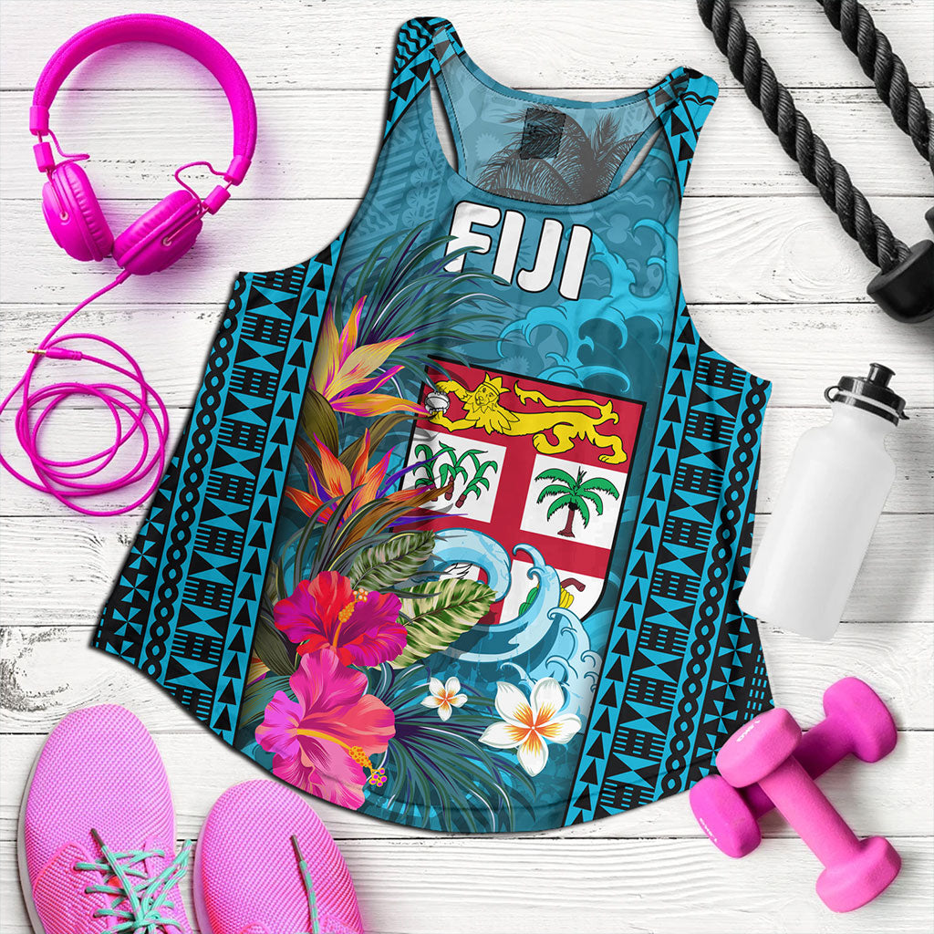 Fiji Women Tank Bula Island Wave Tropical