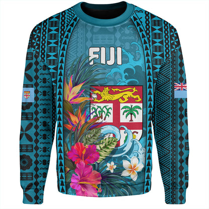 Fiji Sweatshirt Bula Island Wave Tropical
