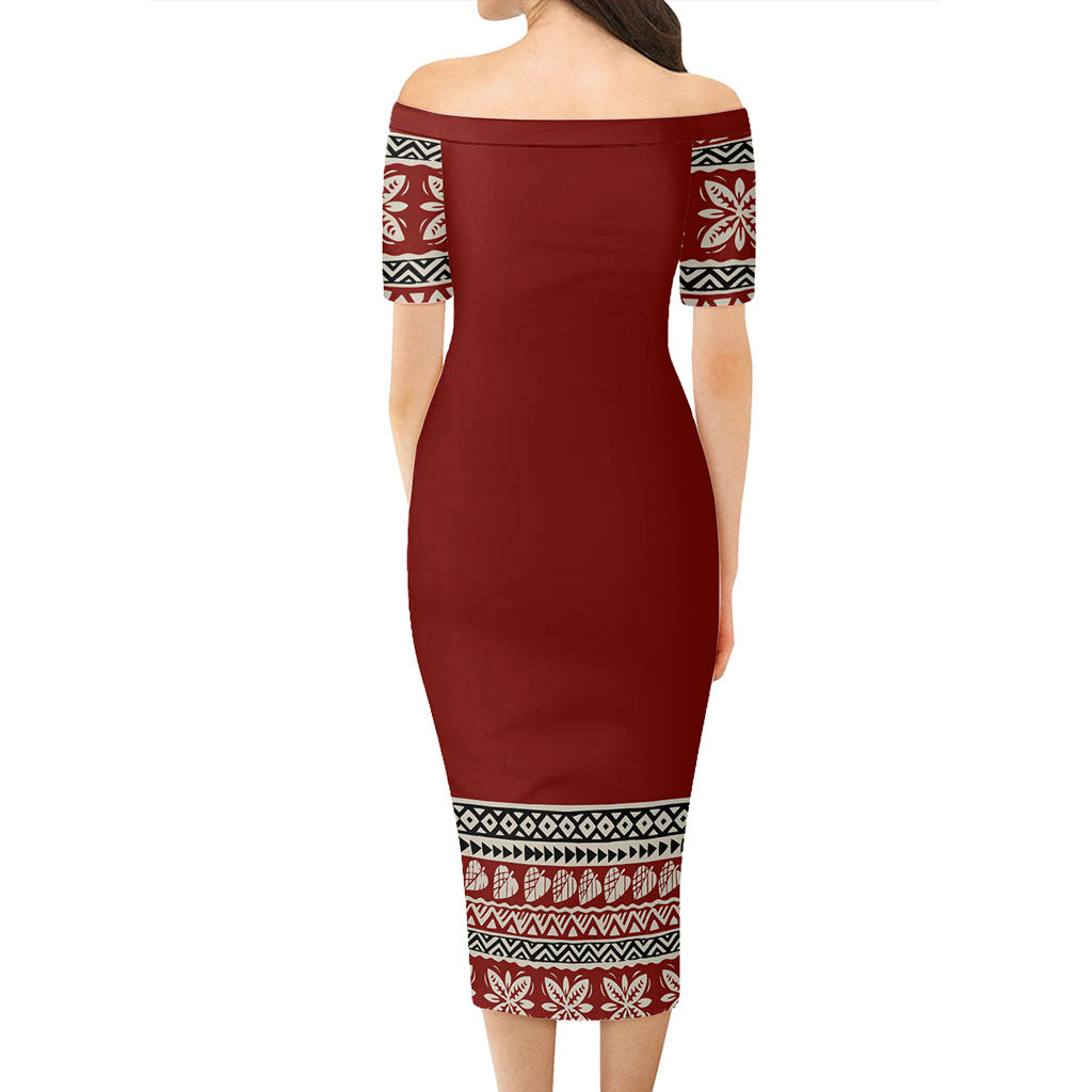 Fiji Short Sleeve Off The Shoulder Lady Dress Bula Tropical