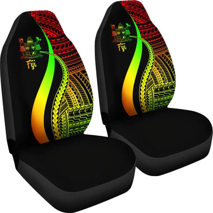 Fiji Car Seat Covers - Reggae Polynesian Tentacle Tribal Pattern Crest