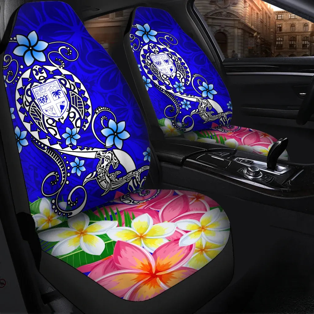 Fiji Car Seat Covers - Turtle Plumeria (Blue)