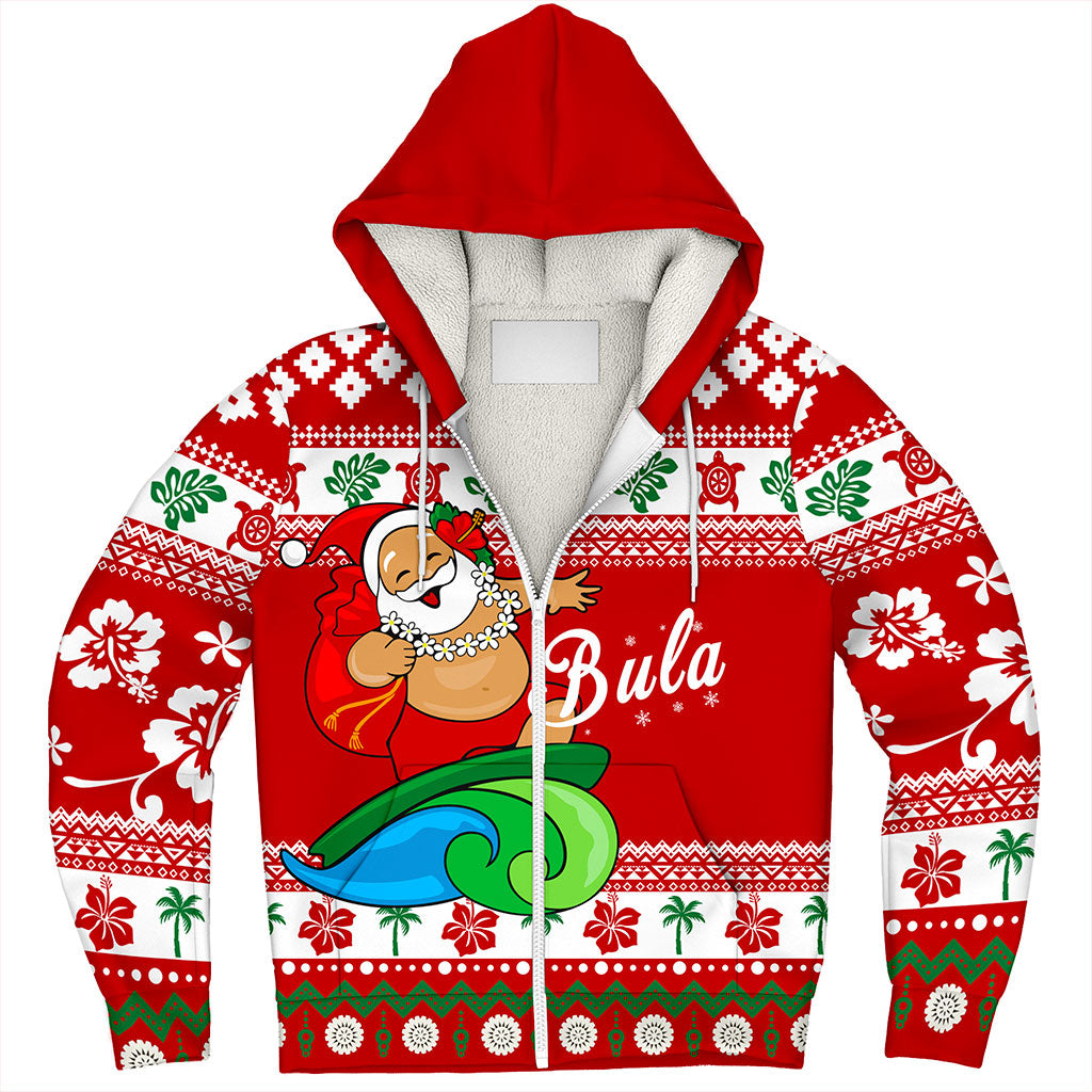 Fiji Sherpa Hoodie Santa Claus Ho Ho Ho Christmas