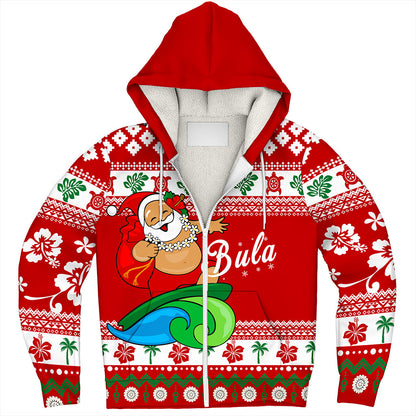 Fiji Sherpa Hoodie Santa Claus Ho Ho Ho Christmas