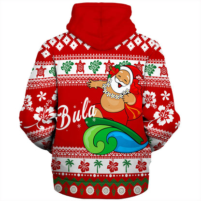 Fiji Sherpa Hoodie Santa Claus Ho Ho Ho Christmas