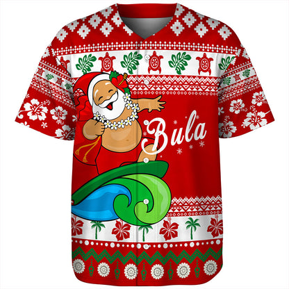 Fiji Baseball Shirt Santa Claus Ho Ho Ho Christmas