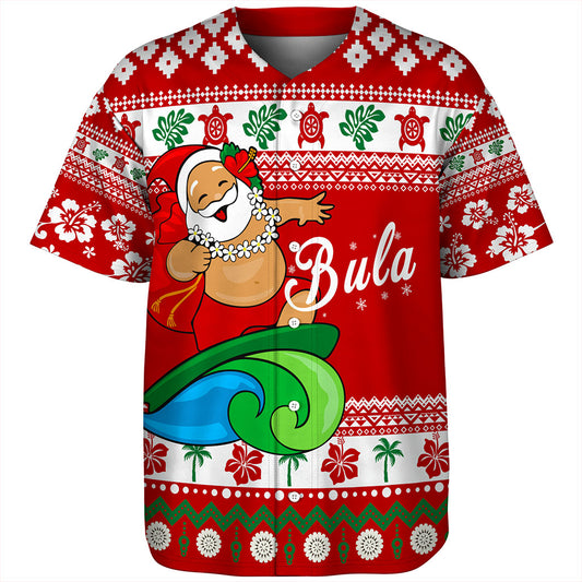 Fiji Baseball Shirt Santa Claus Ho Ho Ho Christmas