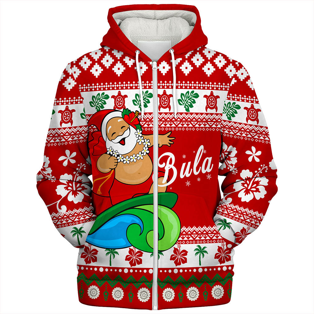 Fiji Sherpa Hoodie Santa Claus Ho Ho Ho Christmas