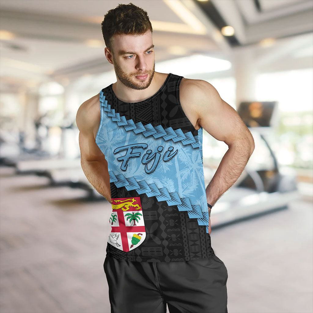Fiji Tank Top Coconut Pattern And Coat Of Arms