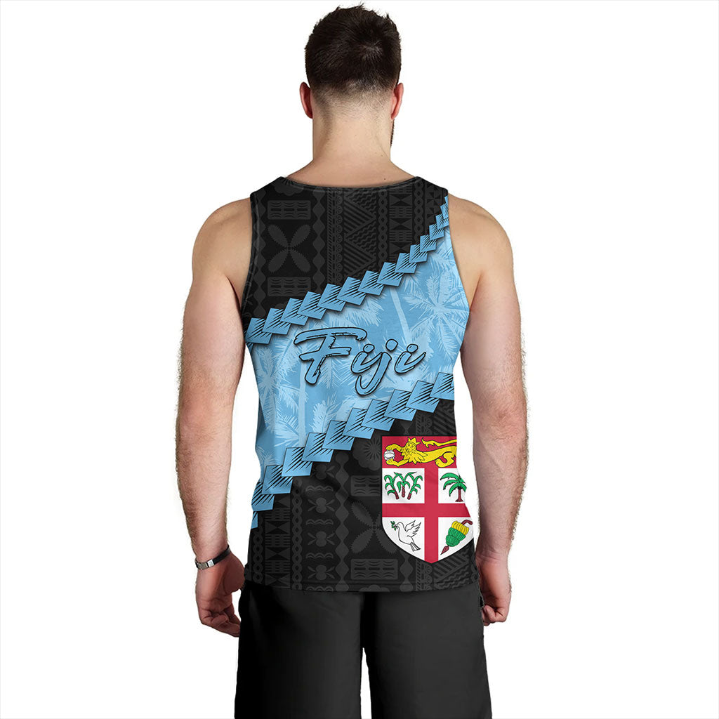 Fiji Tank Top Coconut Pattern And Coat Of Arms