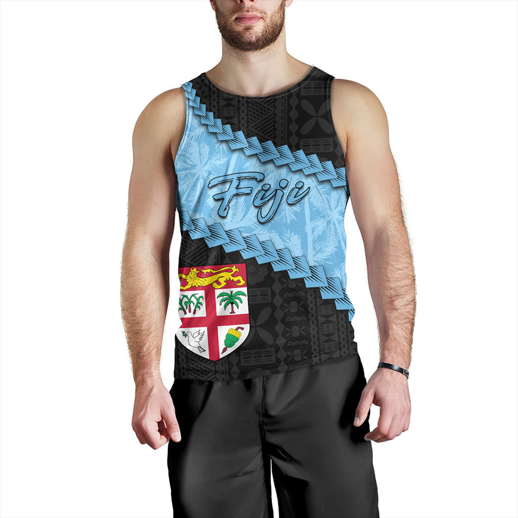 Fiji Tank Top Coconut Pattern And Coat Of Arms
