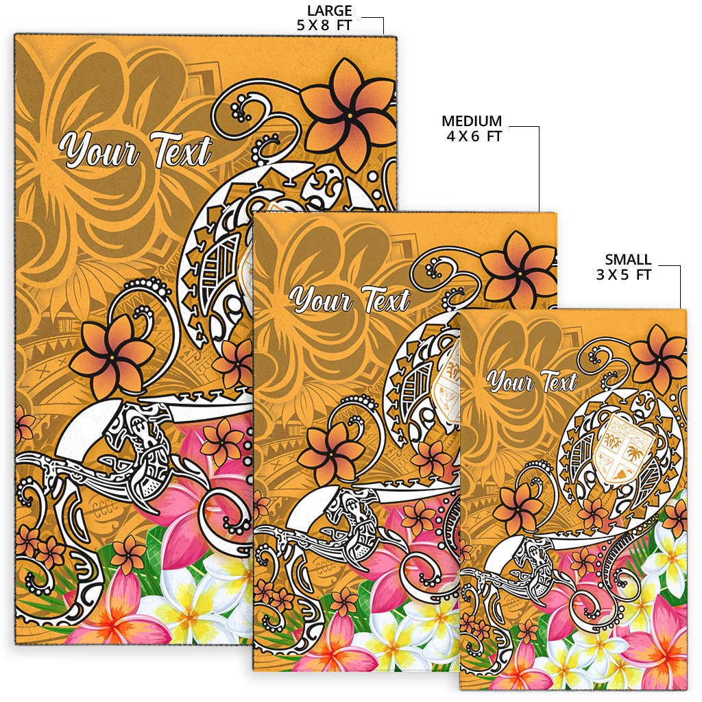 Fiji Custom Personalised Area Rug - Turtle Plumeria (Gold)