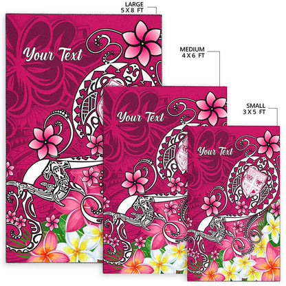 Fiji Custom Personalised Area Rug - Turtle Plumeria (Pink)